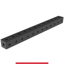 Blocco di collegamento 1200x100x100mm per tavoli saldatura GPPH SteelMax, spessore 15mm fori 28mm