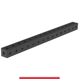 Blocco di collegamento 1500x100x100mm per tavoli saldatura GPPH SteelMax, spessore 15mm fori 28mm
