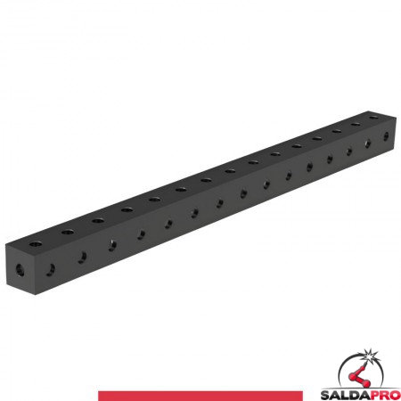 Blocco di collegamento 1500x100x100mm per tavoli saldatura GPPH SteelMax, spessore 15mm fori 28mm