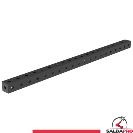 Blocco di collegamento 2000x100x100mm per tavoli saldatura GPPH SteelMax, spessore 15mm fori 28mm