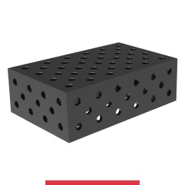 Blocco di collegamento 600x400x200mm per tavoli saldatura GPPH SteelMax, spessore 15mm fori 28mm griglia diagonale