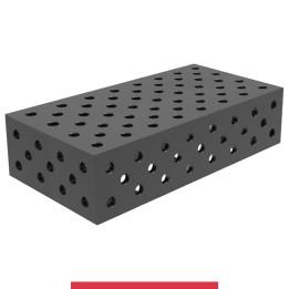 Blocco di collegamento 800x400x200mm per tavoli saldatura GPPH SteelMax, spessore 15mm fori 28mm griglia diagonale