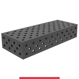 Blocco di collegamento 1000x400x200mm per tavoli saldatura GPPH SteelMax, spessore 15mm fori 28mm griglia diagonale