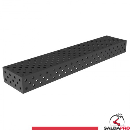 Blocco di collegamento 2000x400x200mm per tavoli saldatura GPPH SteelMax, spessore 15mm fori 28mm griglia diagonale