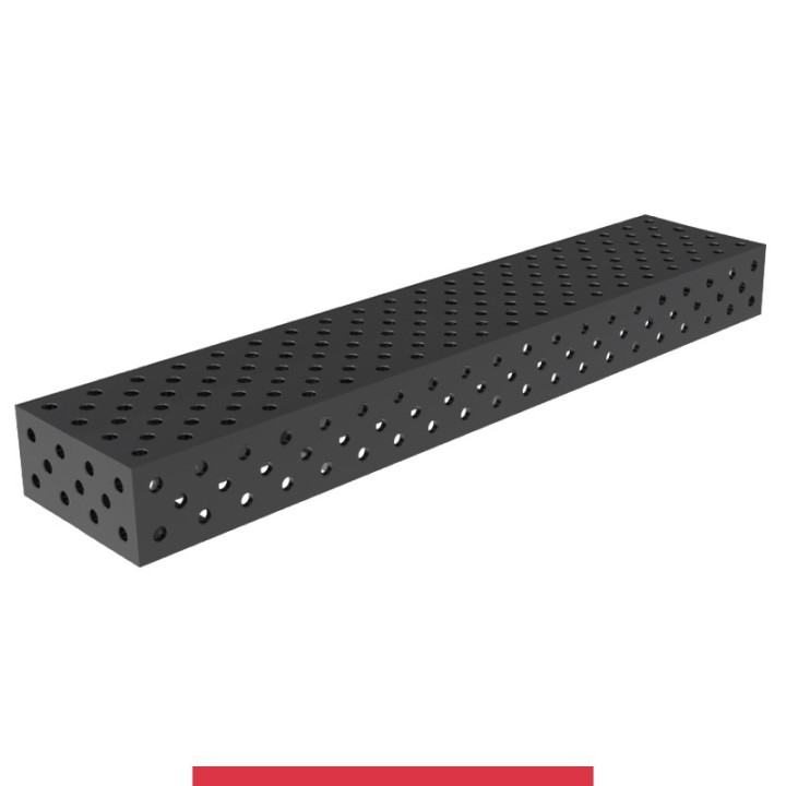 Blocco di collegamento 2000x400x200mm per tavoli saldatura GPPH SteelMax, spessore 15mm fori 28mm griglia diagonale