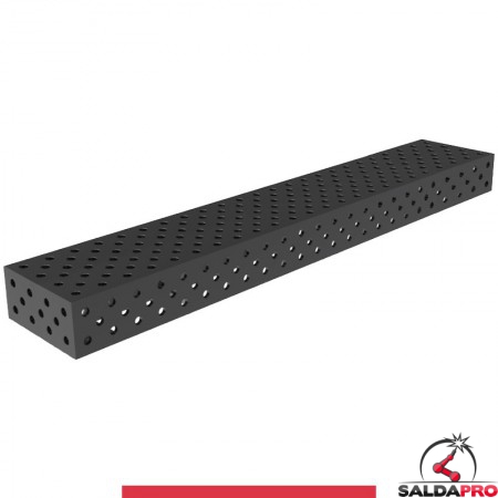 Blocco di collegamento 2400x400x200mm per tavoli saldatura GPPH SteelMax, spessore 15mm fori 28mm griglia diagonale