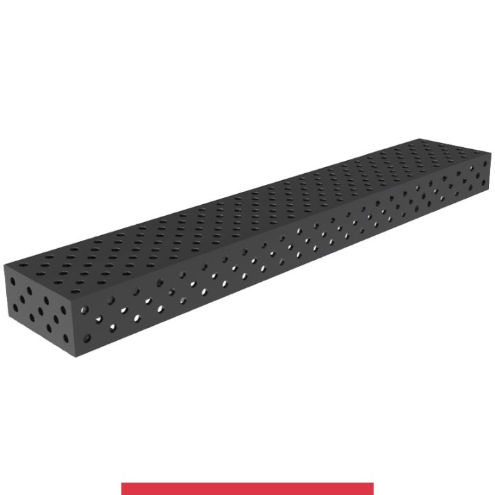 Blocco di collegamento 2400x400x200mm per tavoli saldatura GPPH SteelMax, spessore 15mm fori 28mm griglia diagonale