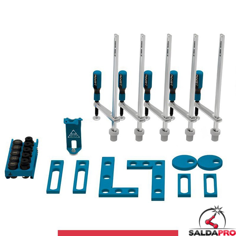 Set 25 accessori di serraggio per tavoli saldatura SteelMax GPPH, fori 28mm Set 25 accessori di serraggio per tavoli saldatura SteelMax GPPH, fori 28mm