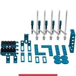 Set 45 accessori di serraggio per tavoli saldatura SteelMax GPPH, fori 28mm