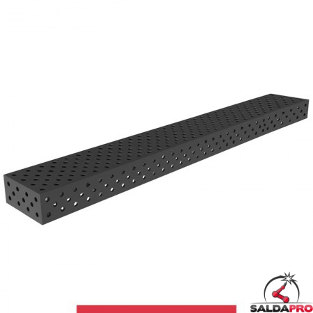 Blocco di collegamento 3000x400x200mm per tavoli saldatura GPPH SteelMax, spessore 15mm fori 28mm griglia diagonale
