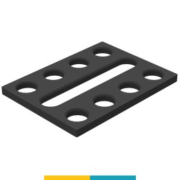 Piastra adattatrice 200x150mm GPPH per tavoli saldatura SteelPlus-SteelEco, spessore 12mm, fori 16mm