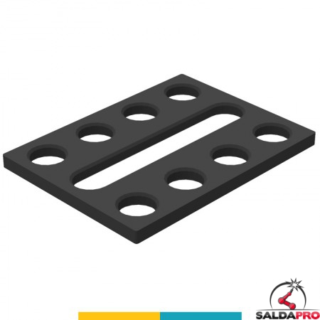 Piastra adattatrice 200x150mm GPPH per tavoli saldatura SteelPlus-SteelEco, spessore 12mm, fori 16mm