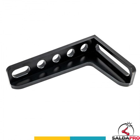 Squadra di battuta 300x190mm sinistra GPPH per tavoli saldatura SteelPlus-SteelEco, spessore 15mm, fori 28mm