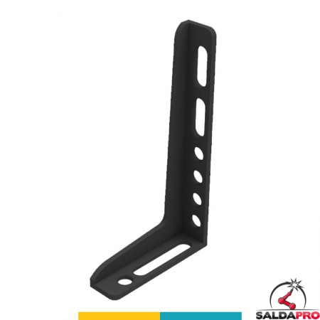 Squadra di battuta 450x250mm sinistra GPPH per tavoli saldatura SteelPlus-SteelEco, spessore 12mm, fori 28mm