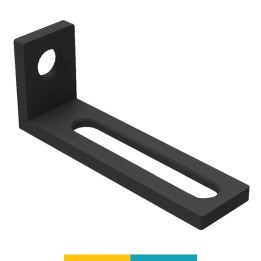 Squadra di battuta 75x185mm GPPH per tavoli saldatura SteelPlus-SteelEco, spessore 12mm, fori 16mm