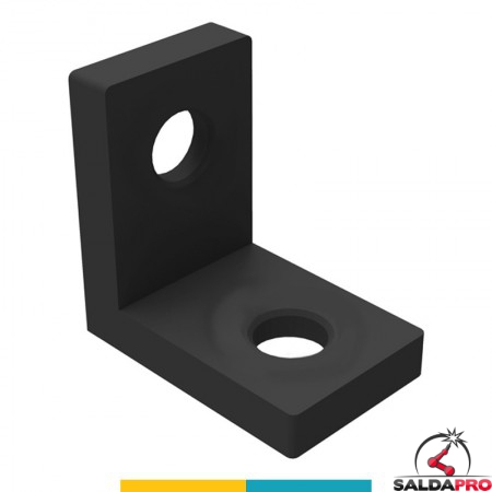 Squadra di battuta 75x75mm GPPH per tavoli saldatura SteelPlus-SteelEco, spessore 12mm, fori 16mm