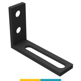 Squadra di battuta 125x185mm GPPH per tavoli saldatura SteelPlus-SteelEco, spessore 12mm, fori 16mm