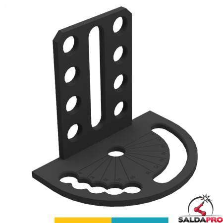 Goniometro spaziale 180x260x225mm destro GPPH per tavoli saldatura SteelPlus-SteelEco, spessore 12mm, fori 16mm