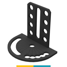 Goniometro spaziale 180x260x225mm sinistro GPPH per tavoli saldatura SteelPlus-SteelEco, spessore 12mm, fori 16mm