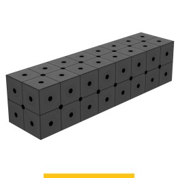 Blocco di collegamento 800x200x200mm per tavoli saldatura GPPH SteelPlus, spessore 12mm fori 16mm griglia diagonale