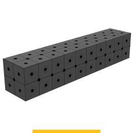 Blocco di collegamento 1000x200x200mm per tavoli saldatura GPPH SteelPlus, spessore 12mm fori 16mm griglia diagonale