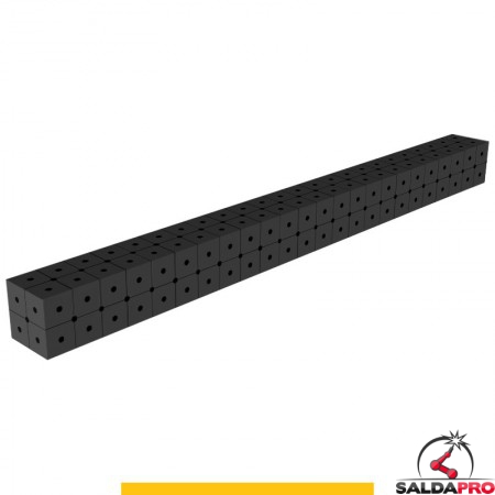 Blocco di collegamento 2400x200x200mm per tavoli saldatura GPPH SteelPlus, spessore 12mm fori 16mm griglia diagonale