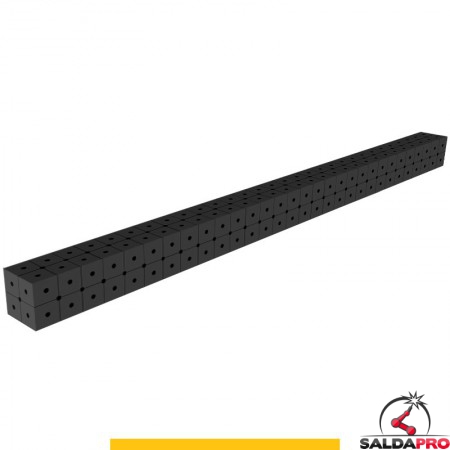 Blocco di collegamento 3000x200x200mm per tavoli saldatura GPPH SteelPlus, spessore 12mm fori 16mm griglia diagonale