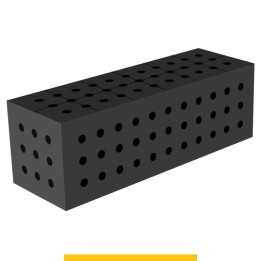Blocco di collegamento 600x200x200mm per tavoli saldatura GPPH SteelPlus, spessore 12mm fori 16mm griglia 50x50mm