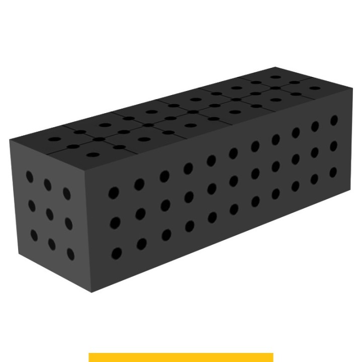 Blocco di collegamento 600x200x200mm per tavoli saldatura GPPH SteelPlus, spessore 12mm fori 16mm griglia 50x50mm