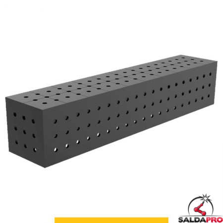 Blocco di collegamento 1000x200x200mm per tavoli saldatura GPPH SteelPlus, spessore 12mm fori 16mm griglia 50x50mm
