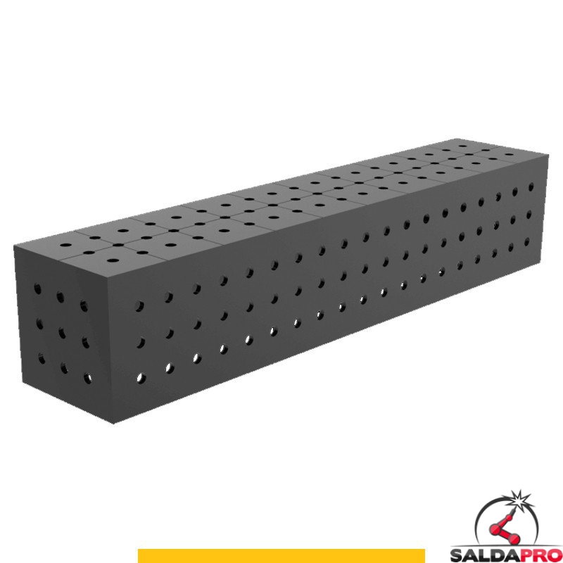 Blocco di collegamento 1000x200x200mm per tavoli saldatura GPPH SteelPlus, spessore 12mm fori 16mm griglia 50x50mm Blocco di collegamento 1000x200x200mm per tavoli saldatura GPPH SteelPlus, spessore 12mm fori 16mm griglia 50x50mm