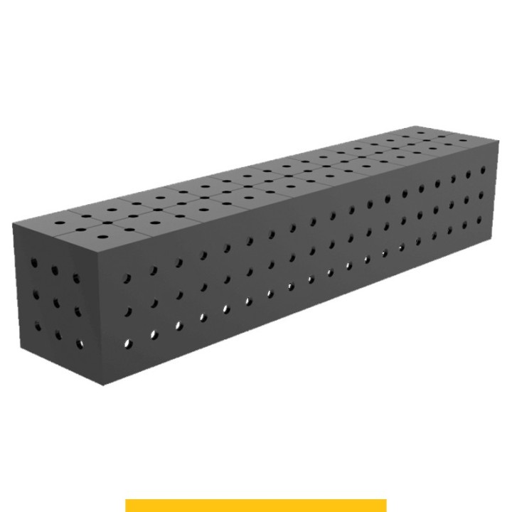 Blocco di collegamento 1000x200x200mm per tavoli saldatura GPPH SteelPlus, spessore 12mm fori 16mm griglia 50x50mm