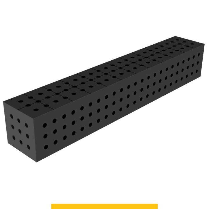 Blocco di collegamento 1200x200x200mm per tavoli saldatura GPPH SteelPlus, spessore 12mm fori 16mm griglia 50x50mm