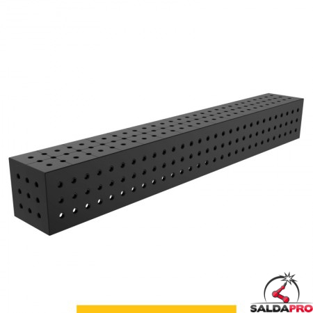 Blocco di collegamento 1500x200x200mm per tavoli saldatura GPPH SteelPlus, spessore 12mm fori 16mm griglia 50x50mm