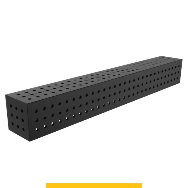 Blocco di collegamento 1500x200x200mm per tavoli saldatura GPPH SteelPlus, spessore 12mm fori 16mm griglia 50x50mm