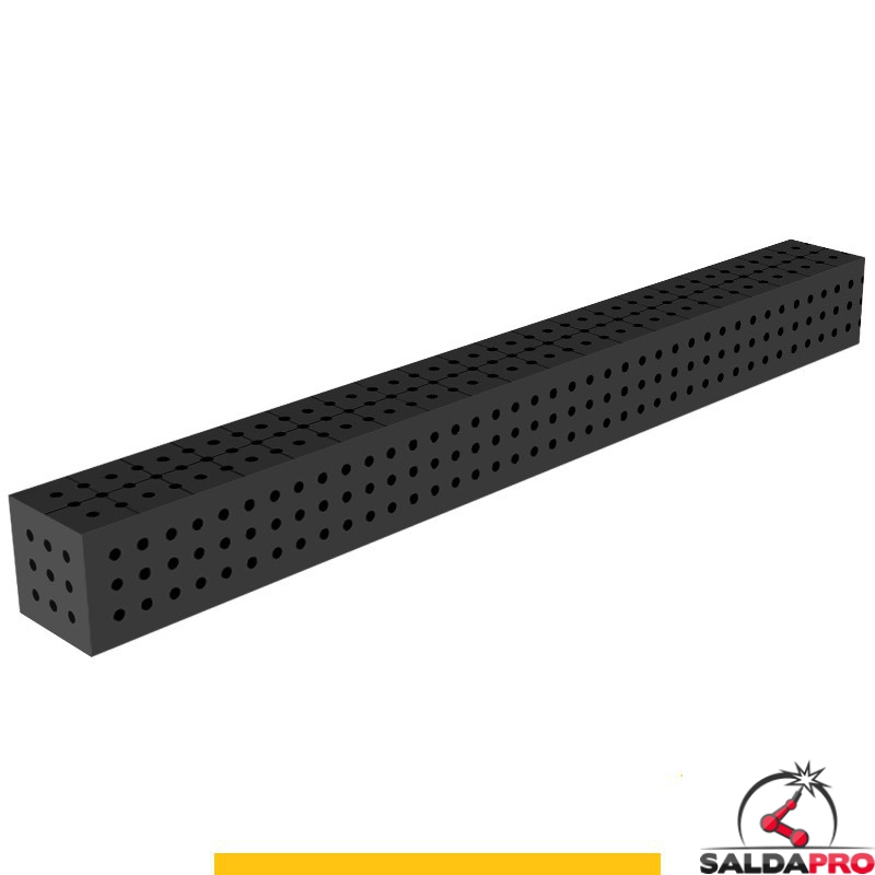 Blocco di collegamento 2000x200x200mm per tavoli saldatura GPPH SteelPlus, spessore 12mm fori 16mm griglia 50x50mm Blocco di collegamento 2000x200x200mm per tavoli saldatura GPPH SteelPlus, spessore 12mm fori 16mm griglia 50x50mm