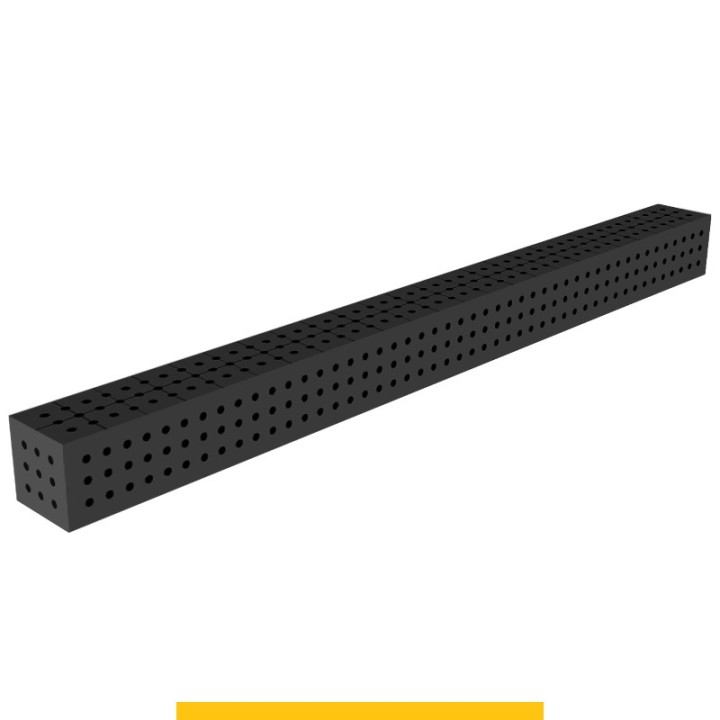 Blocco di collegamento 2400x200x200mm per tavoli saldatura GPPH SteelPlus, spessore 12mm fori 16mm griglia 50x50mm