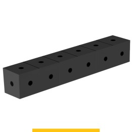 Blocco di collegamento 600x100x100mm per tavoli saldatura GPPH SteelPlus, spessore 12mm fori 16mm griglia 100x100mm
