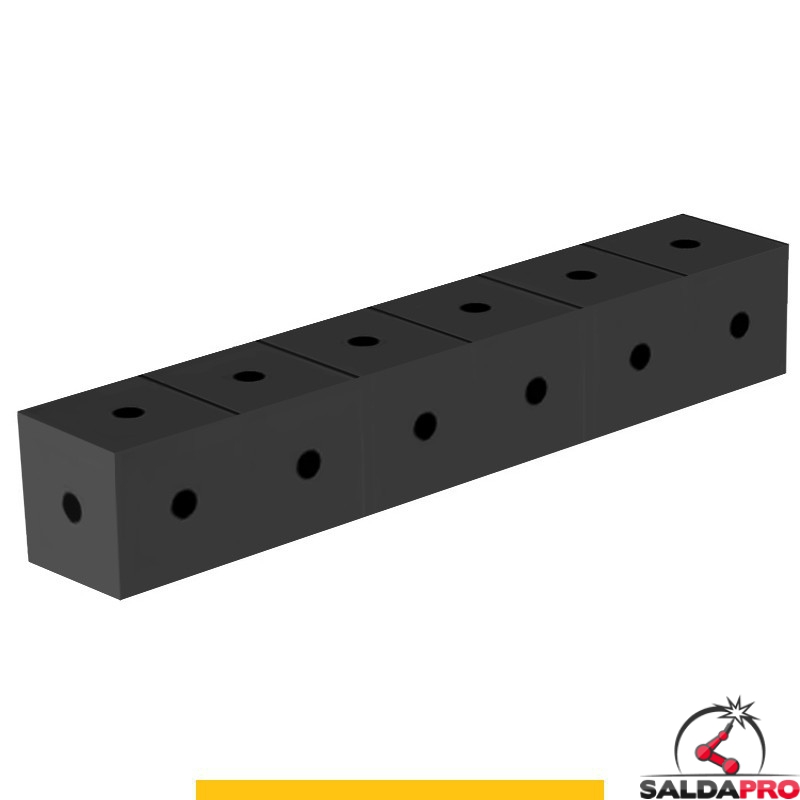 Blocco di collegamento 600x100x100mm per tavoli saldatura GPPH SteelPlus, spessore 12mm fori 16mm griglia 100x100mm Blocco di collegamento 600x100x100mm per tavoli saldatura GPPH SteelPlus, spessore 12mm fori 16mm griglia 100x100mm