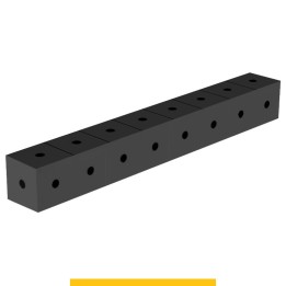 Blocco di collegamento 800x100x100mm per tavoli saldatura GPPH SteelPlus, spessore 12mm fori 16mm griglia 100x100mm