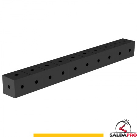 Blocco di collegamento 1000x100x100mm per tavoli saldatura GPPH SteelPlus, spessore 12mm fori 16mm griglia 100x100mm