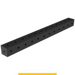 Blocco di collegamento 1200x100x100mm per tavoli saldatura GPPH SteelPlus, spessore 12mm fori 16mm griglia 100x100mm