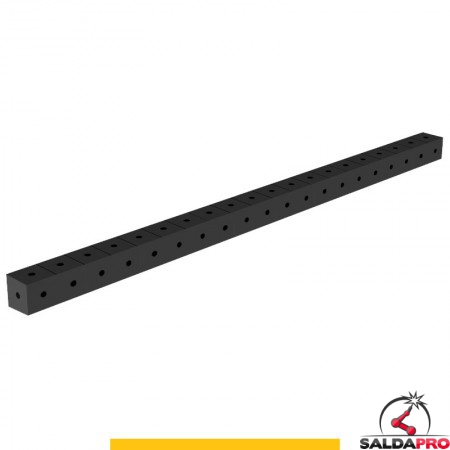 Blocco di collegamento 2000x100x100mm per tavoli saldatura GPPH SteelPlus, spessore 12mm fori 16mm griglia 100x100mm