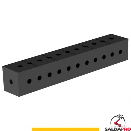 Blocco di collegamento 600x100x100mm per tavoli saldatura GPPH SteelPlus, spessore 12mm fori 16mm griglia 50x50mm