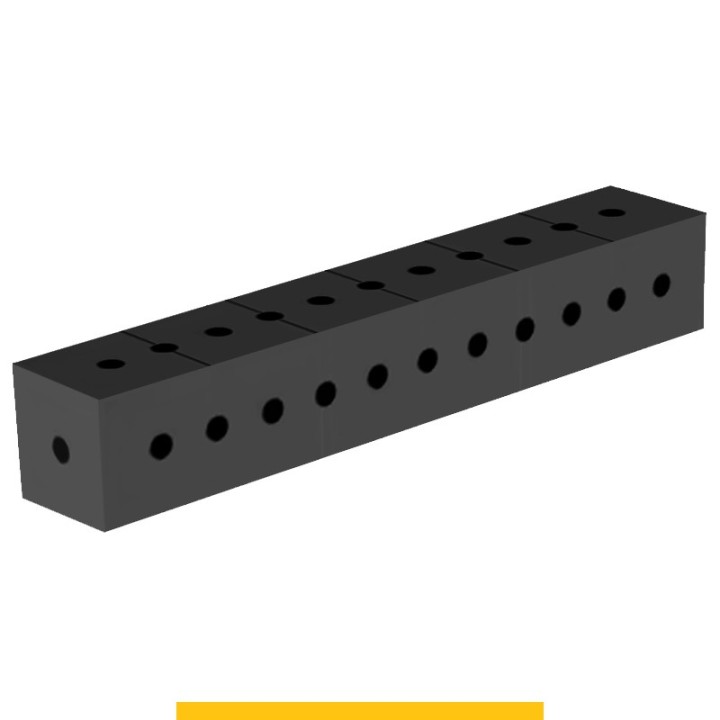 Blocco di collegamento 600x100x100mm per tavoli saldatura GPPH SteelPlus, spessore 12mm fori 16mm griglia 50x50mm