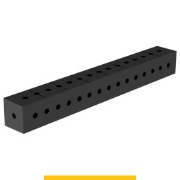 Blocco di collegamento 800x100x100mm per tavoli saldatura GPPH SteelPlus, spessore 12mm fori 16mm griglia 50x50mm