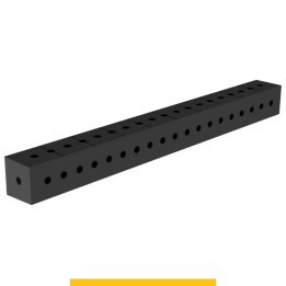 Blocco di collegamento 1000x100x100mm per tavoli saldatura GPPH SteelPlus, spessore 12mm fori 16mm griglia 50x50mm