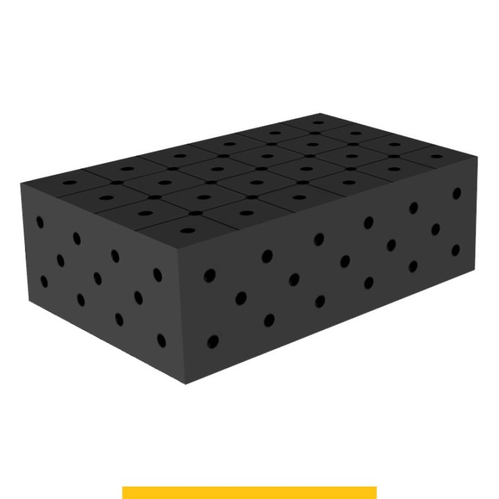 Blocco di collegamento 600x400x200mm per tavoli saldatura GPPH SteelPlus, spessore 12mm fori 16mm griglia diagonale