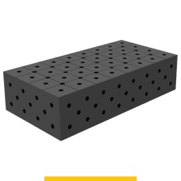 Blocco di collegamento 800x400x200mm per tavoli saldatura GPPH SteelPlus, spessore 12mm fori 16mm griglia diagonale