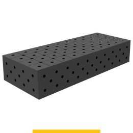 Blocco di collegamento 1000x400x200mm per tavoli saldatura GPPH SteelPlus, spessore 12mm fori 16mm griglia diagonale